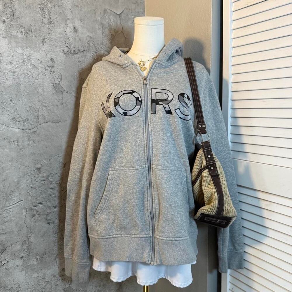 Soft & Cozy Grey Camo Zip Up Hoodie